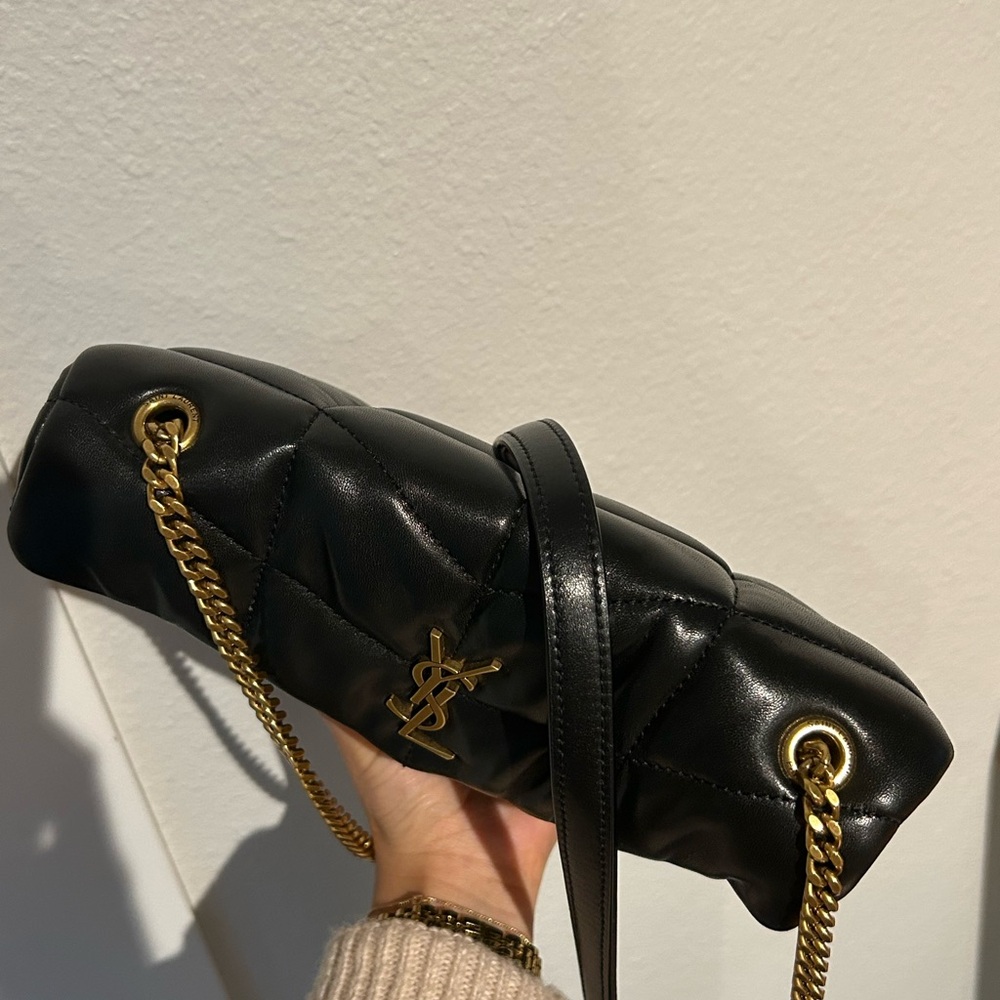 Yves Saint Laurent Black Leather Toy Puffer Bag with Gold Chain - Picture 8 of 10